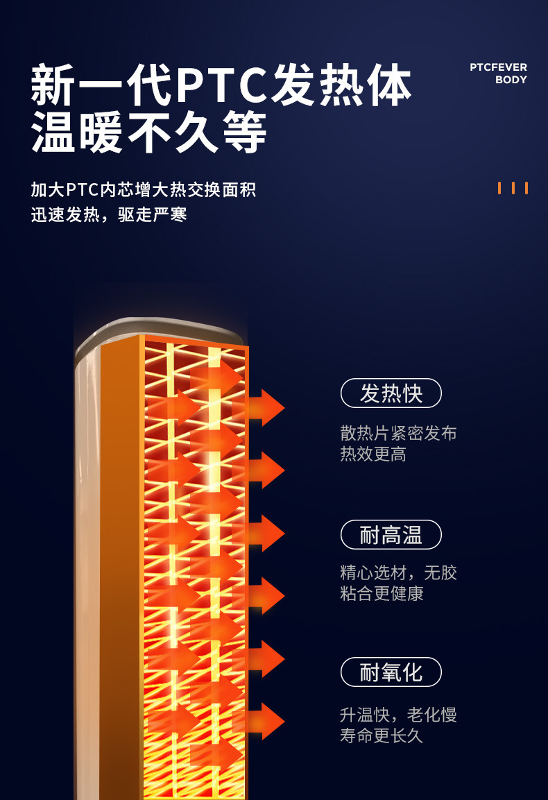 西屋 取暖器家用节能电暖气办公卧室小型冷暖两用暖风机 WTH-P12