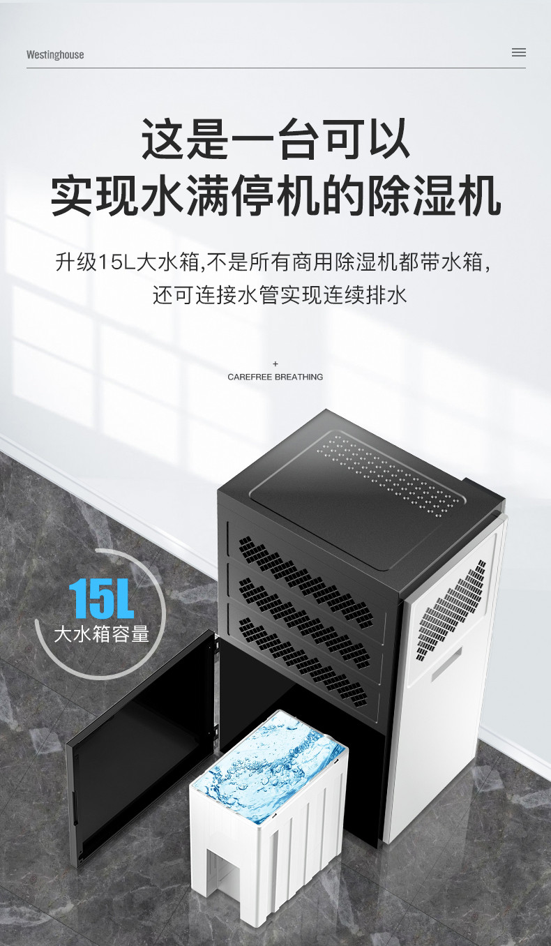 西屋（Westinghouse）除湿机/抽湿机家用商住复合型除湿器120升WD-P12012