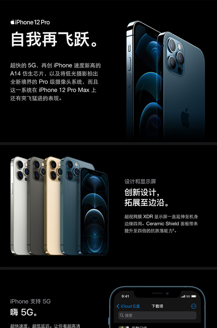 苹果/APPLE iPhone12 Pro 128GB 全网通5G 双卡双待手机