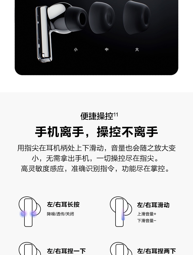 华为/HUAWEI FreeBuds Pro 主动降噪真无线 蓝牙耳机入耳式耳机 无线充电版