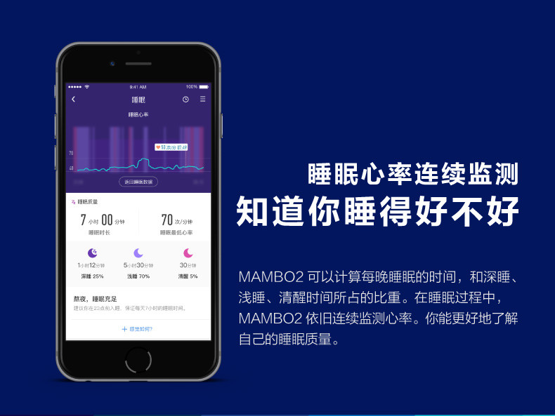 乐心/lifesense 智能手环mambo2男女跑步计步运动手表蓝牙睡眠心率监测