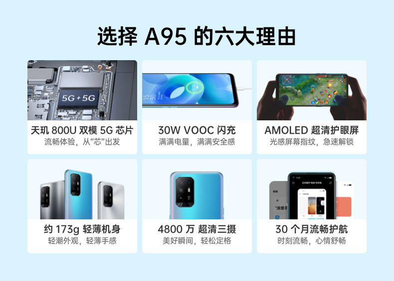 OPPO A95 双模5G全网通手机 4300mAh大电池 8GB+256GB