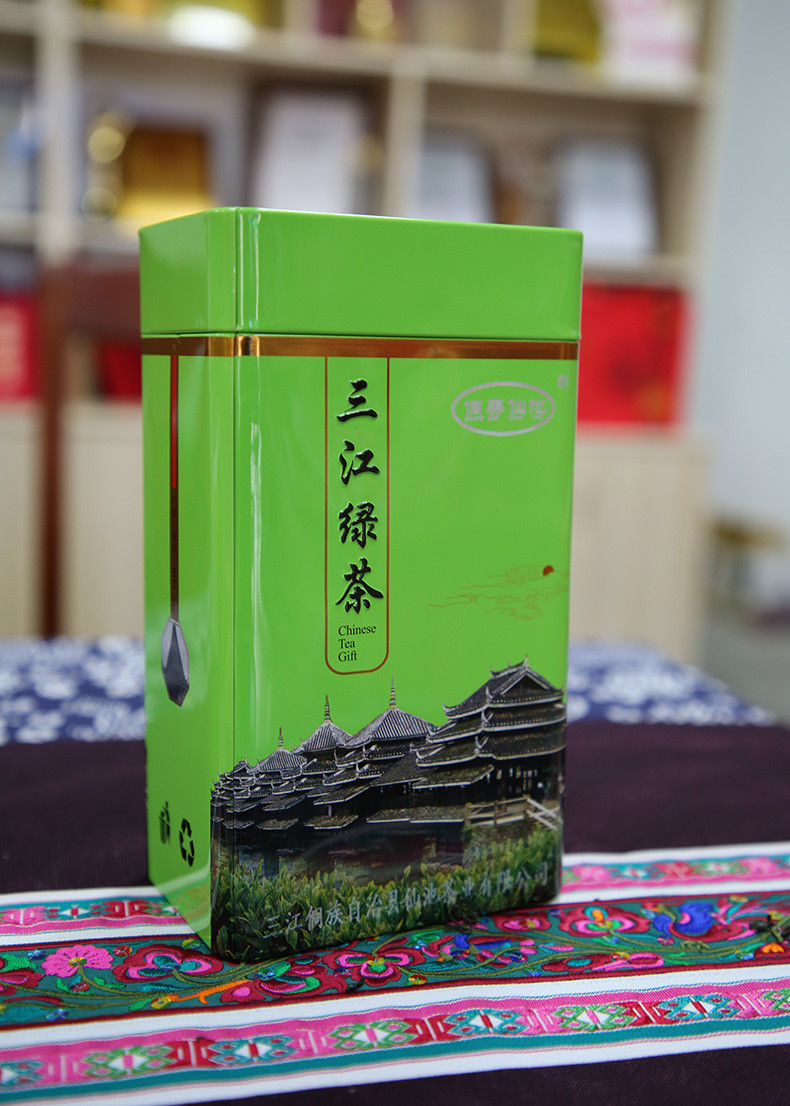 侗美仙池 广西三江茶绿茶芸香茶250g罐装高山茶叶