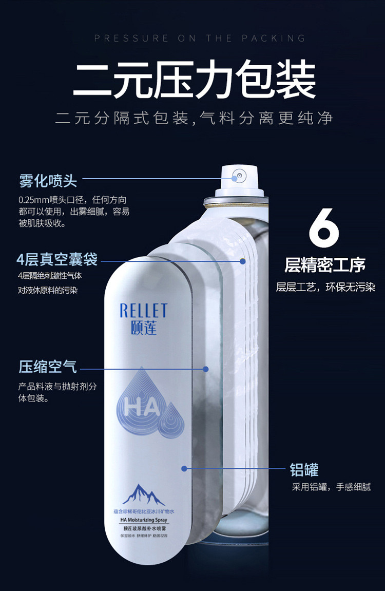 限64元抢购 颐莲玻尿酸补水喷雾300ml+（送100ml喷雾）