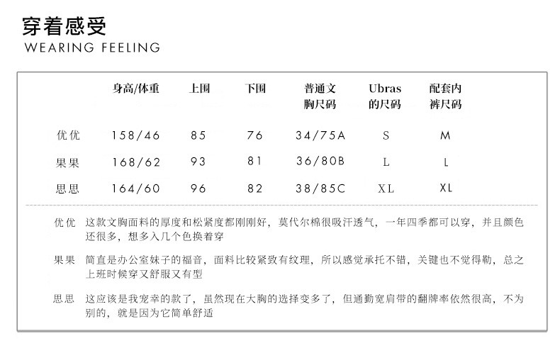 ubras通勤宽肩带  背心式文胸 无痕内衣女 无钢圈聚拢 大胸不压杯小胸不空杯