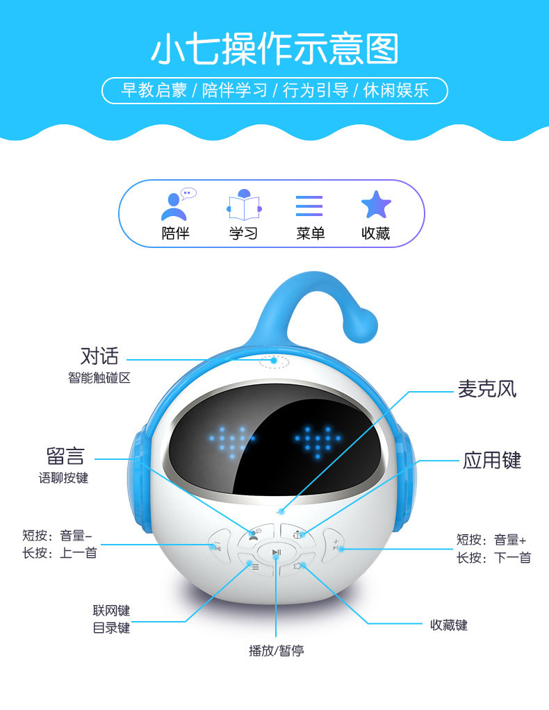 未来小七儿童智能陪伴教育机器人 学习机 早教机 儿童机器人