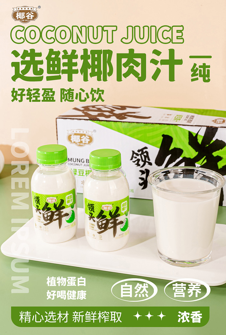 领头鲜 绿豆椰汁245g*10瓶