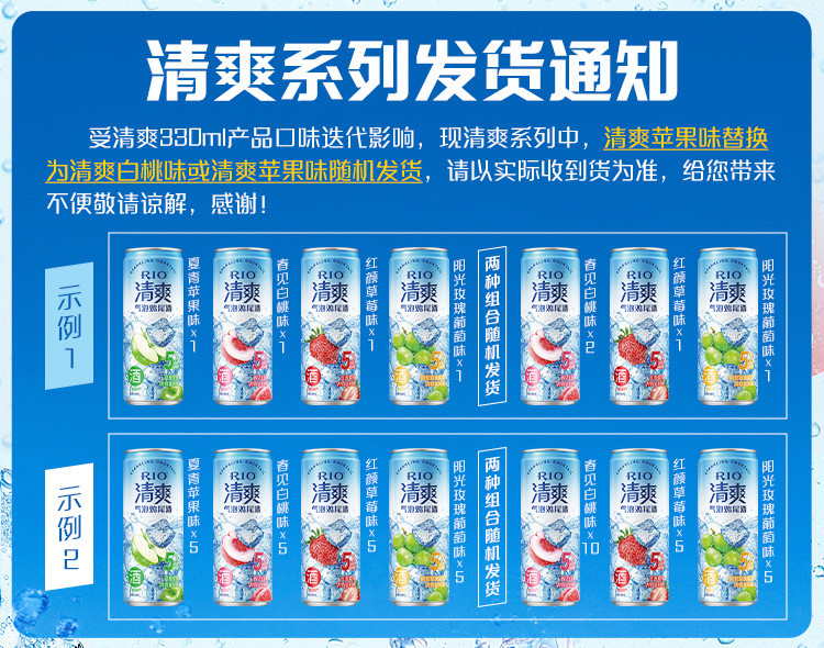 锐澳 RIO微醺清爽强爽鸡尾酒全家福330ml*10罐