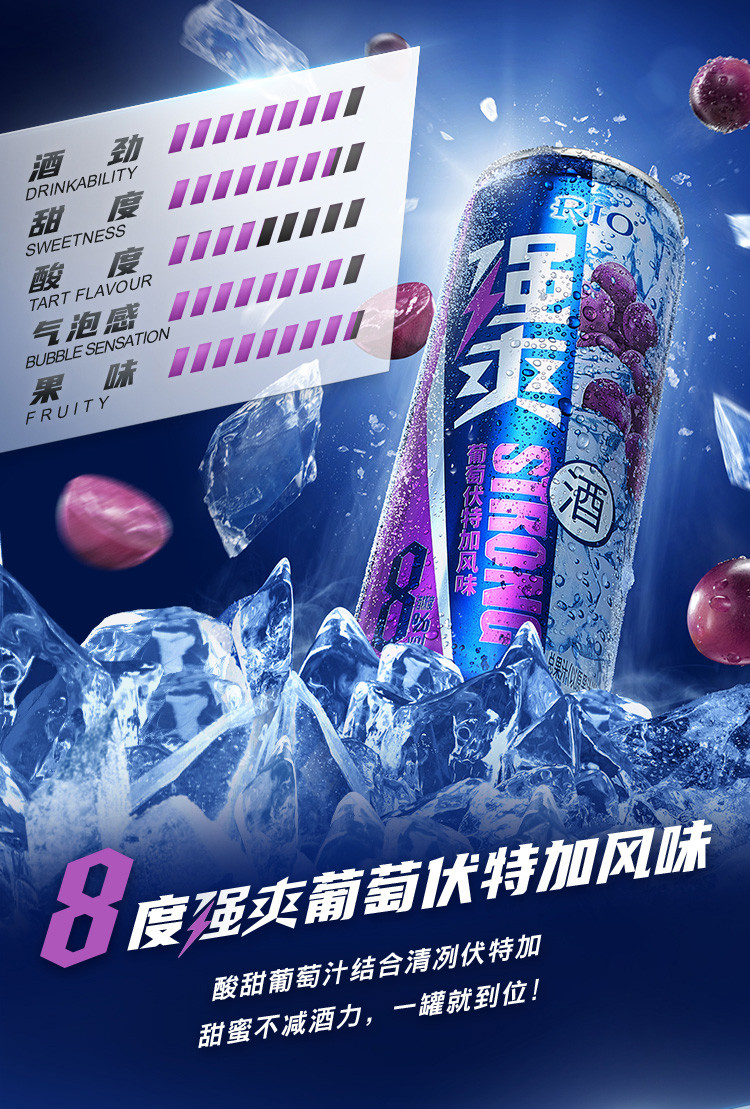 锐澳 RIO强爽8度4口味鸡尾酒330ml*8罐