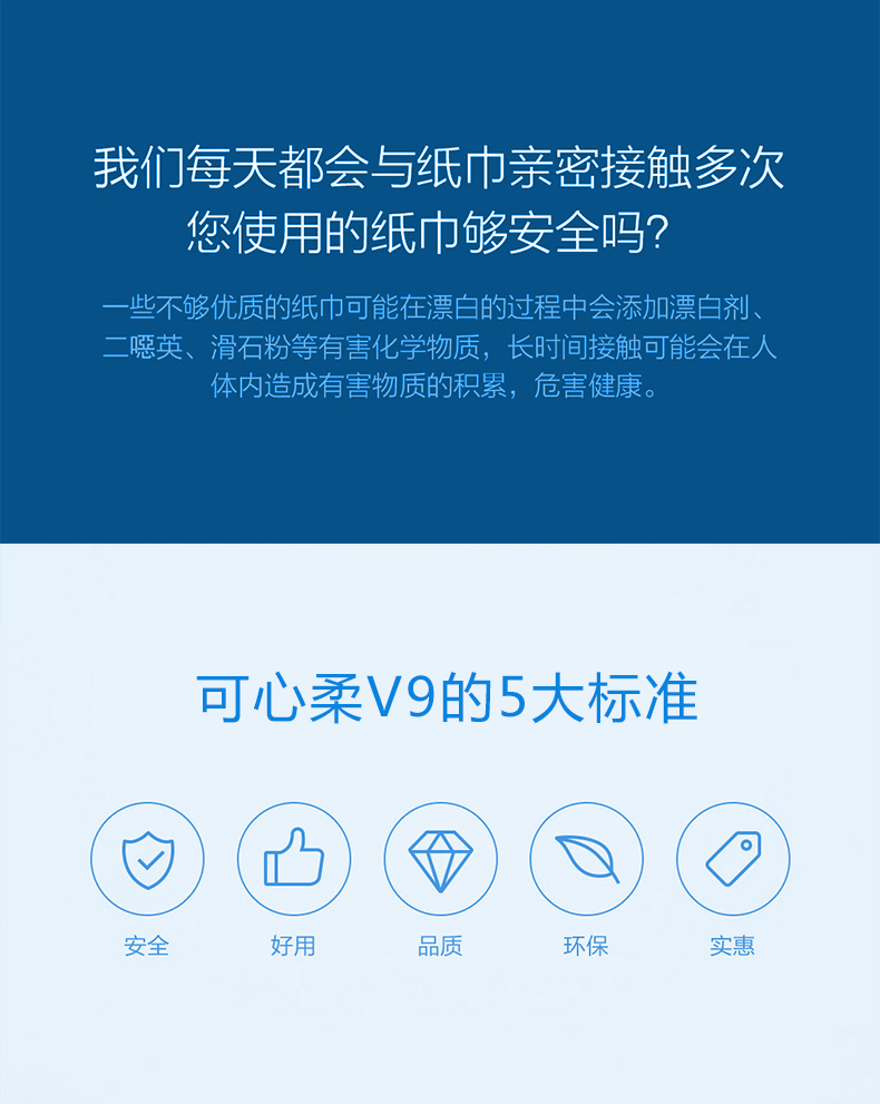 可心柔V9抽纸保湿纸巾婴儿抽纸巾宝宝干湿两用餐巾纸抽纸整箱