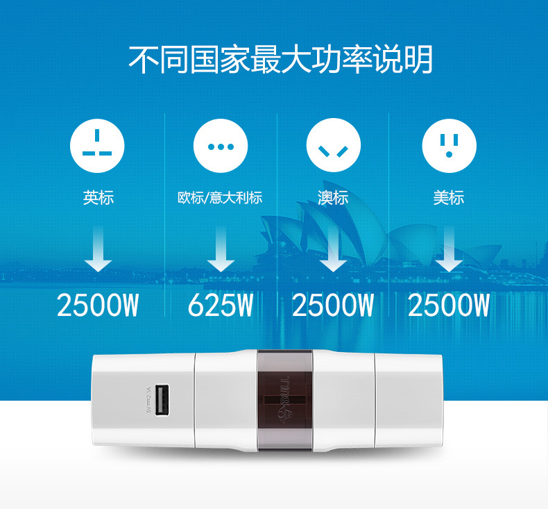 公牛插座usb多国际通用旅行转换插头器港版欧标日本德标香港韩美-其他-白色