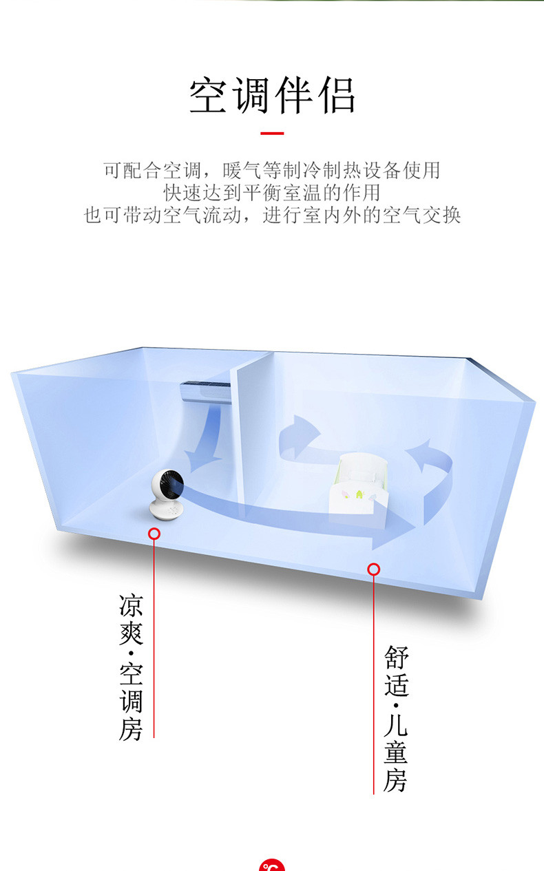 爱丽思 电风扇 空气循环扇 家用风扇 迷你空气循环扇PCF-SM12