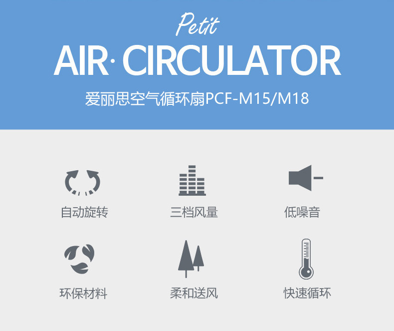 爱丽思 电风扇 空气循环扇 家用风扇PCF－M18C