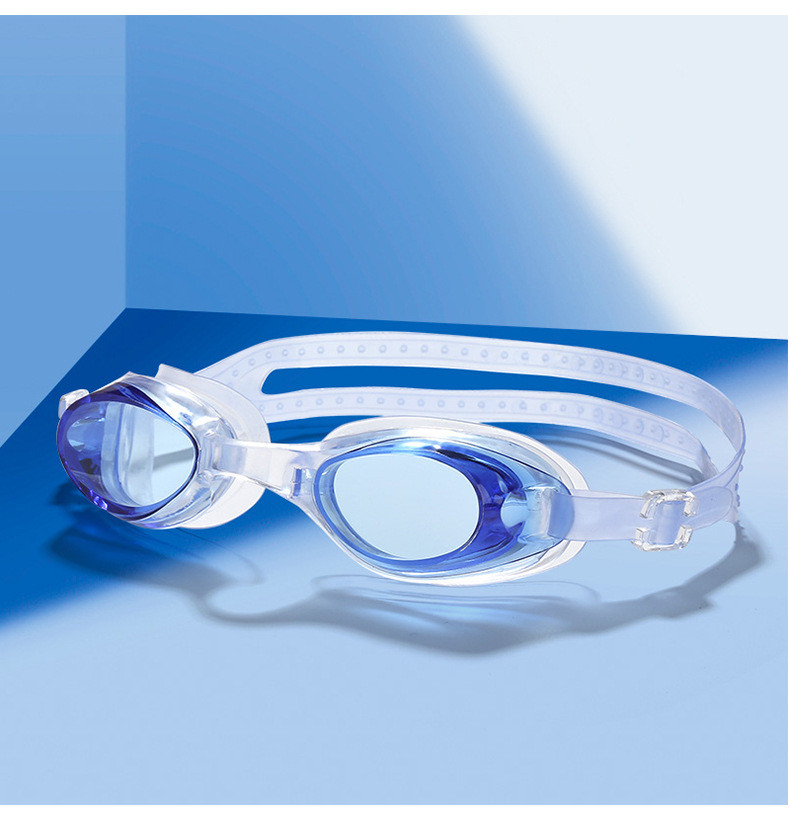 行科 QILAN泳镜高清平光防水防雾袋装成人儿童游泳眼镜硅胶游泳镜