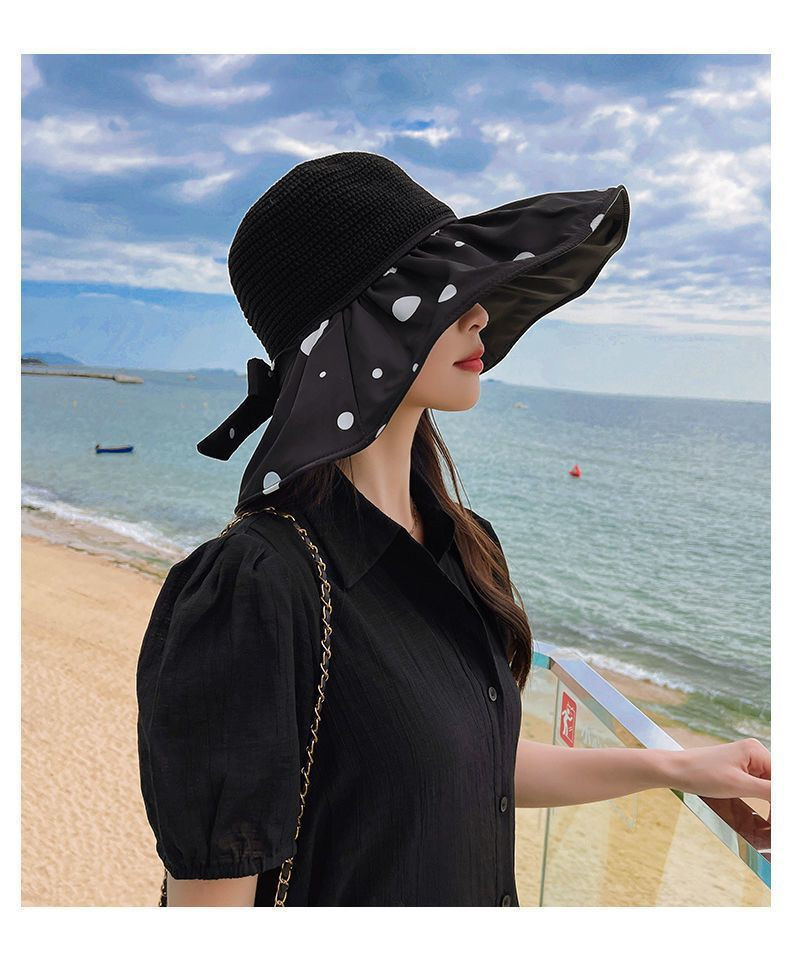 行科 防晒遮阳帽子女黑胶夏季时尚防紫外线防晒帽