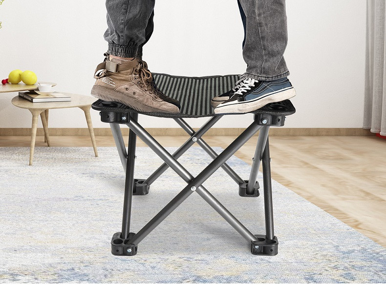 行科  折叠凳子钓鱼小板凳户外椅子简易摆摊便携式伸缩马扎条纹