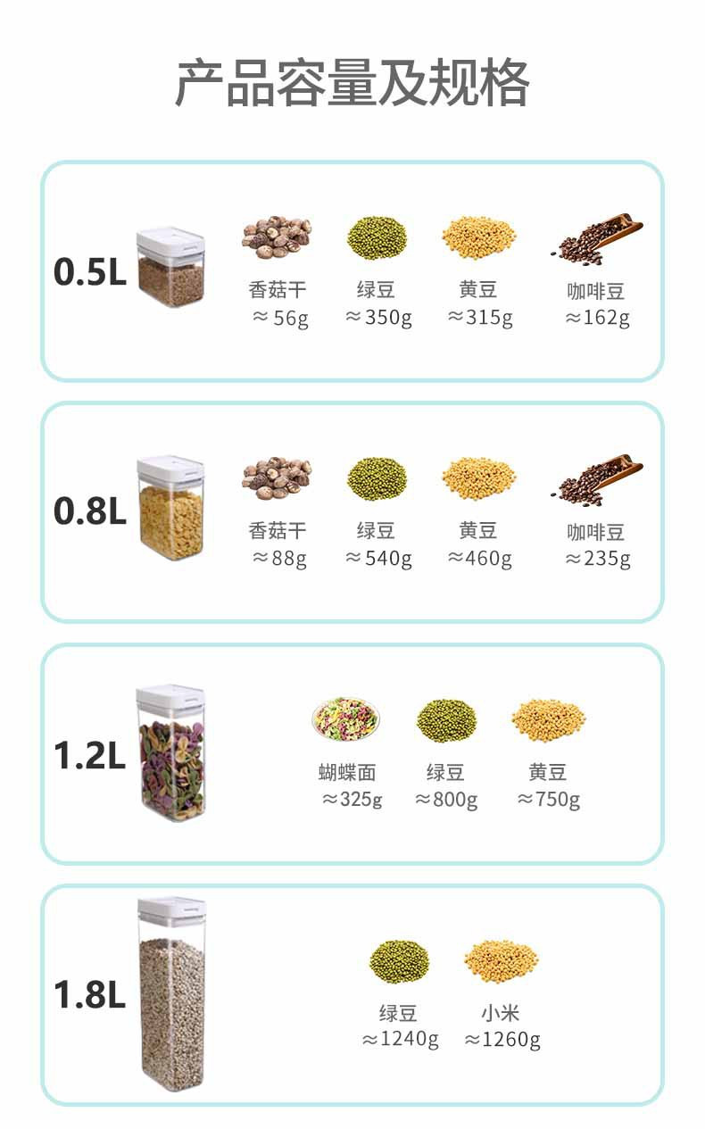 行科  五谷杂粮密封盒干货收纳盒粮食谷物食品储存储物罐保鲜密封罐