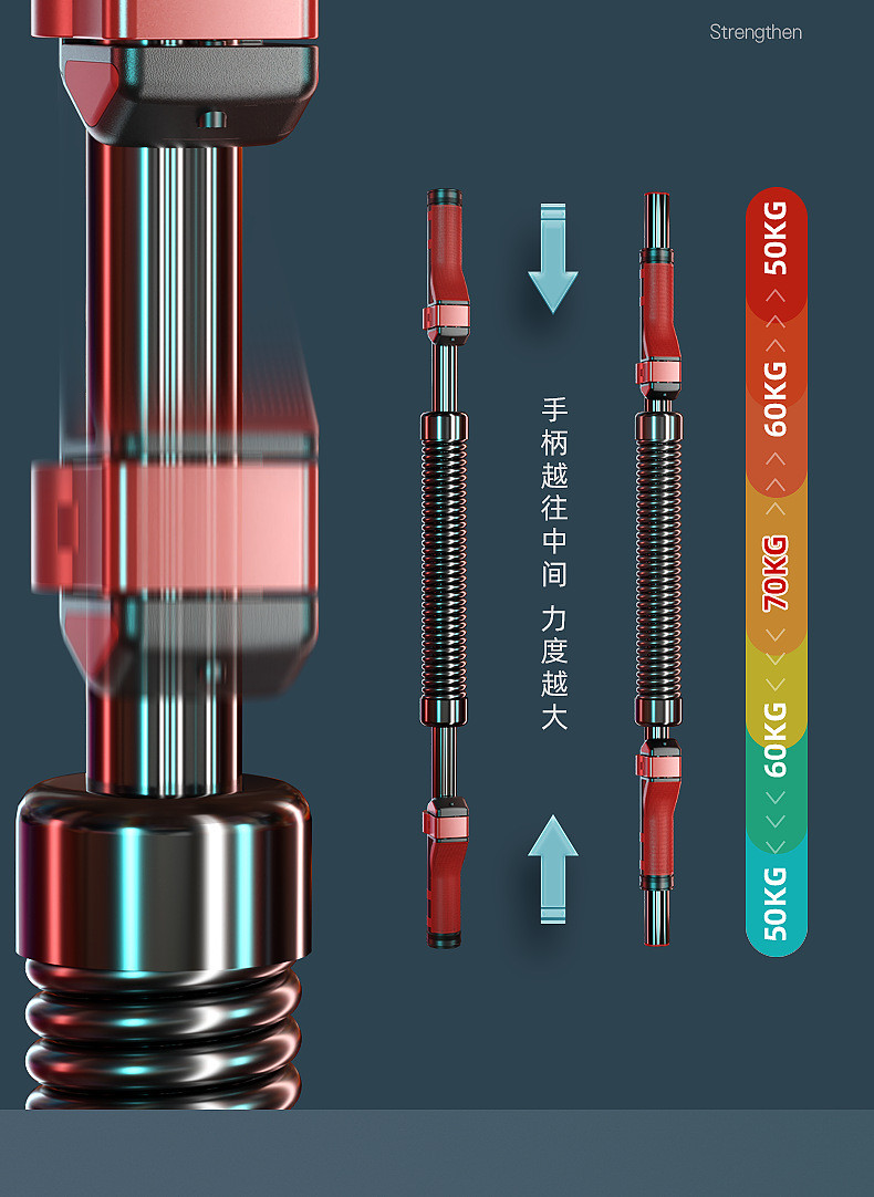 行科  臂力器男士手臂锻炼家用健身训练器臂力棒握力棒