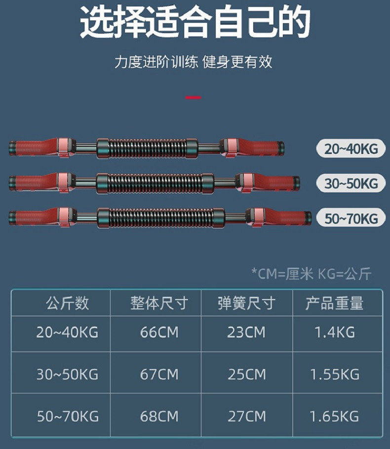 行科  臂力器男士手臂锻炼家用健身训练器臂力棒握力棒