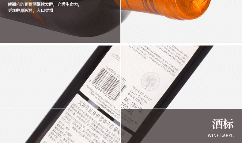 智利原瓶进口红酒 火地岛经典赤霞珠干红葡萄酒 750ML 单支装