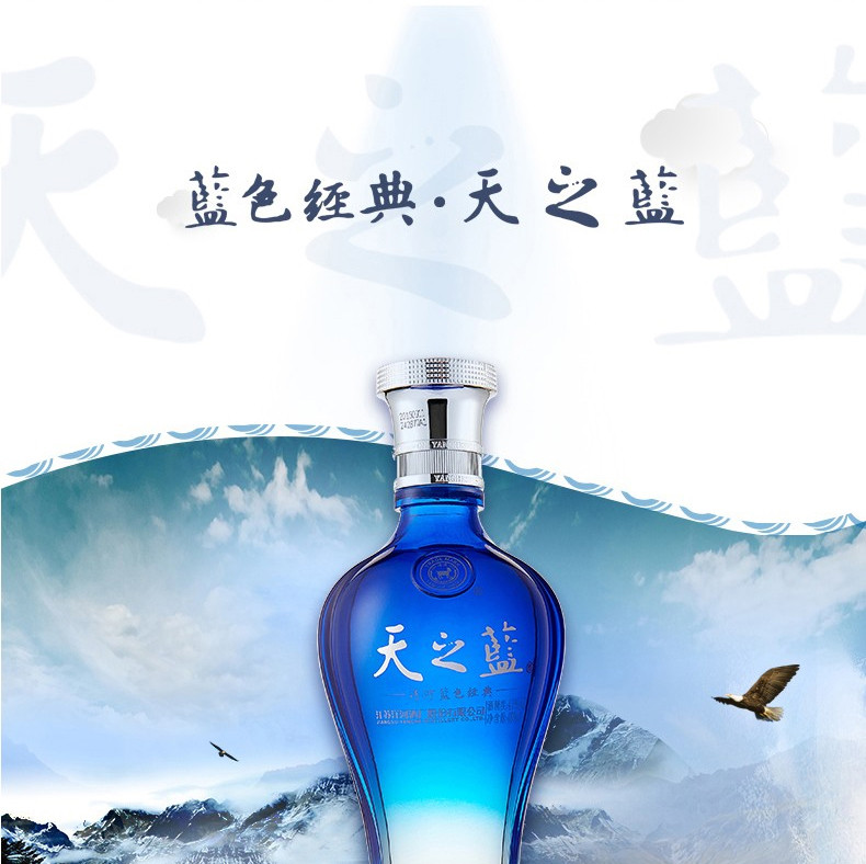 蓝色经典 天之蓝礼盒 绵柔浓香型白酒 46度 480ml*2瓶