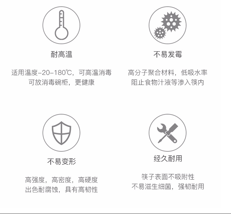 客满多 2019新款耐高温尖头合金筷子套装家用10双高档防滑筷酒店家庭日式