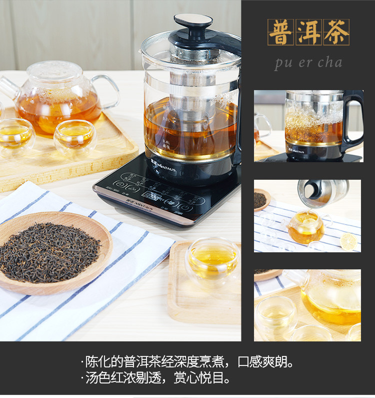 金正/NINTAUS 养生壶烧水壶热水壶煮茶壶花茶壶电茶壶煮水壶煮茶器JZW-1220E（带滤网）