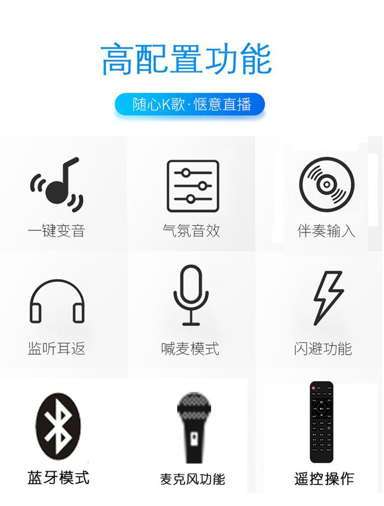 莱睿P11家庭ktv音响套装全套客厅K歌家用蓝牙无线话筒麦克风唱歌卡拉ok