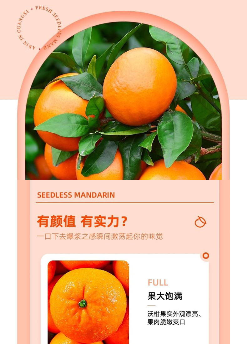 亿荟源 四川无籽沃柑无核沃柑桔子柑橘新鲜水果现摘现发源头直发包邮