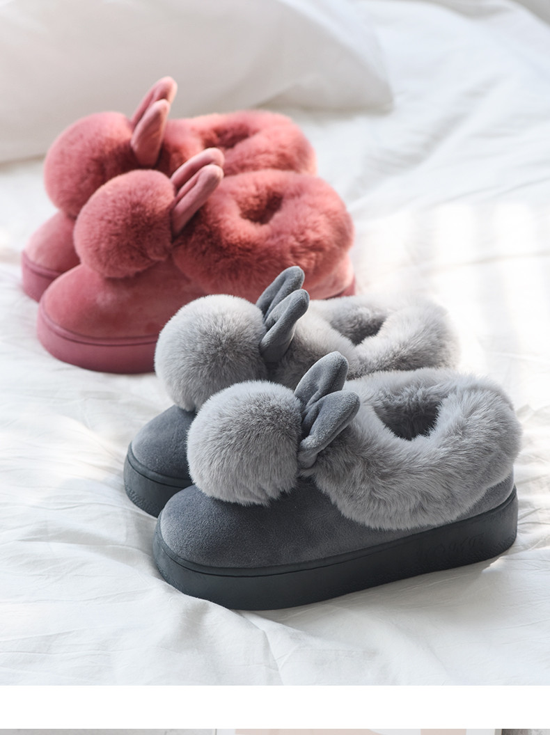 棉拖鞋女2019新款冬可爱包跟保暖居家厚底室内月子鞋产后拖鞋冬季