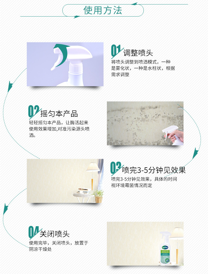 2瓶装宏枫除霉剂白墙面墙体家具防发霉墙壁除霉去污霉斑清除剂