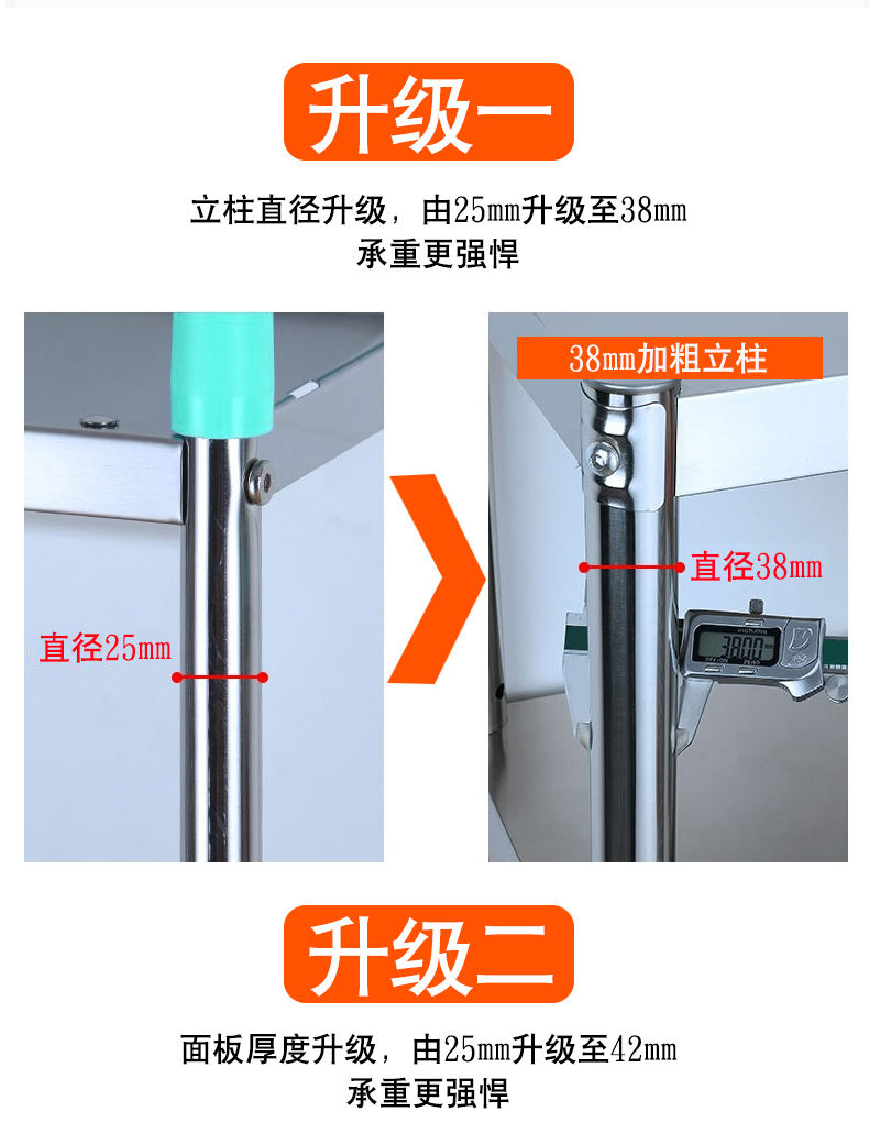  三层厨房置物架4层微波炉架子收纳架烤箱架不锈钢货架落地5层家用