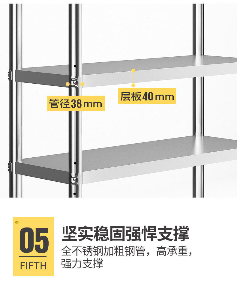  三层厨房置物架4层微波炉架子收纳架烤箱架不锈钢货架落地5层家用