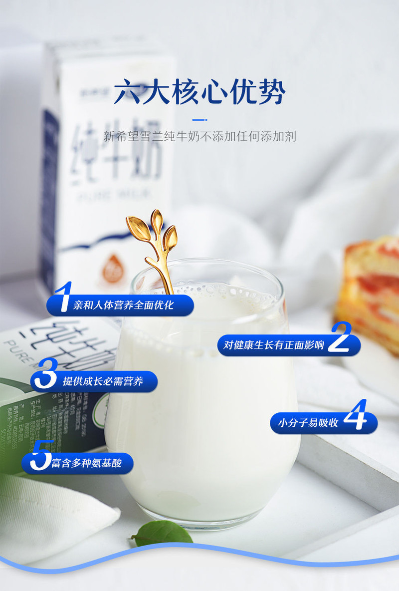 【16/24盒】新希望雪兰纯牛奶学生早餐奶云南高原奶16/24礼盒装