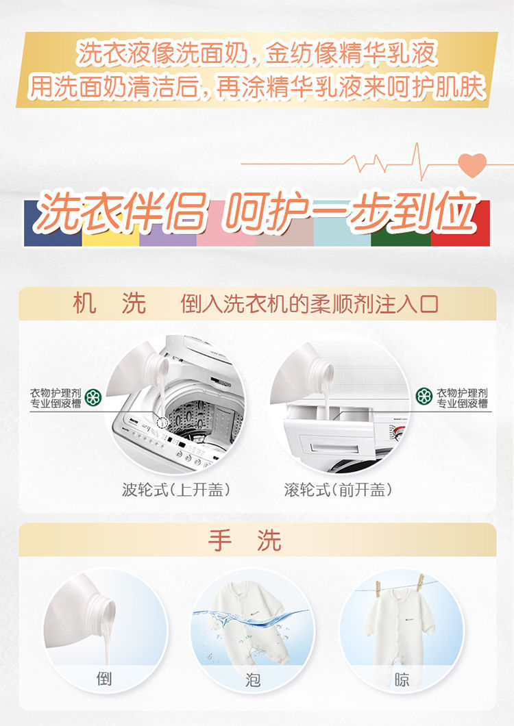 正品金纺柔顺剂衣服物护理液留香味持久除防静电樱花薰衣草袋装