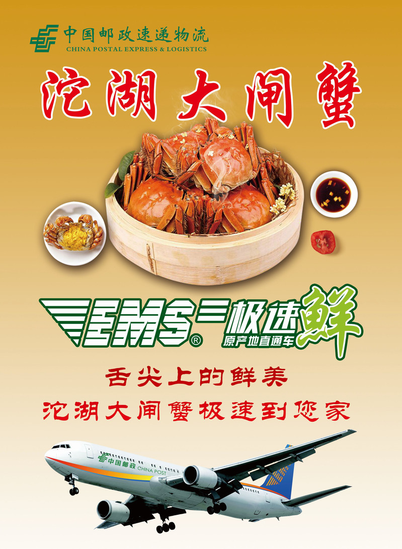 中国邮政 老渔夫牌沱湖螃蟹：2.5两母4只、3两公4只