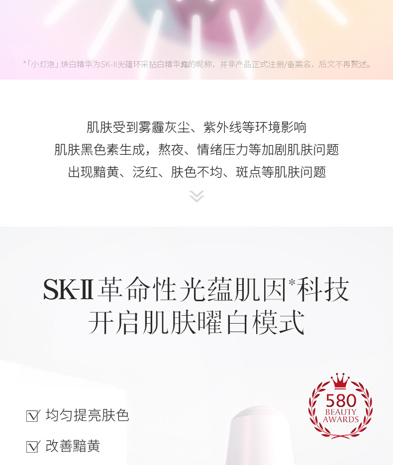 SK-II 【国内专柜货】肌因光蕴环采钻白精华露『小灯泡』50ml