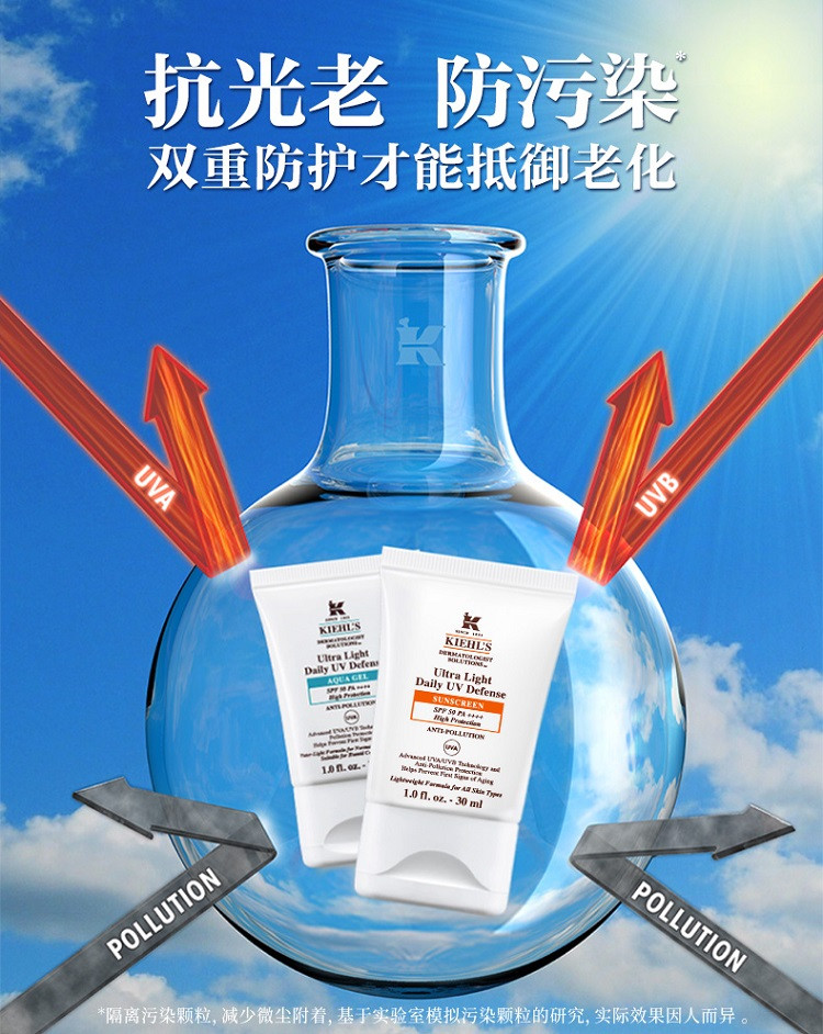 Kiehl&apos;s 科颜氏 『专柜货』柔润防晒隔离乳SPF50+ PA++++ 抗光老 防污染