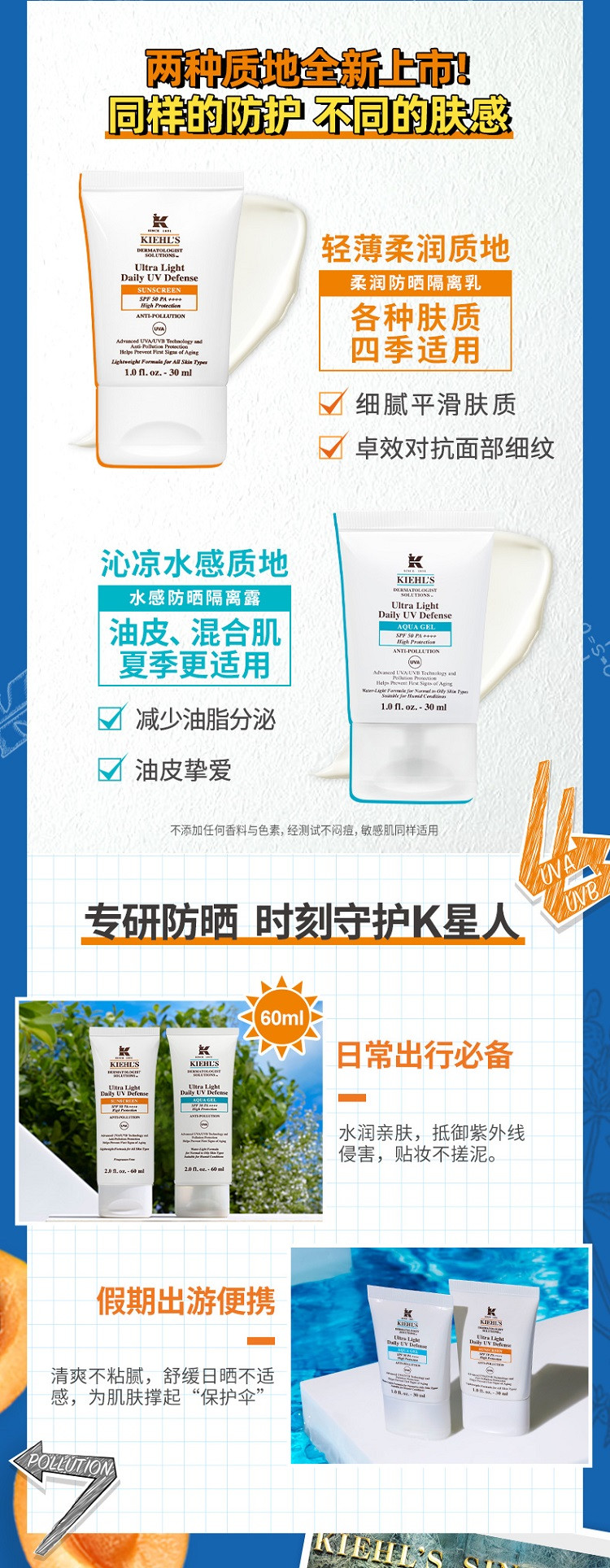 Kiehl&apos;s 科颜氏 『专柜货』柔润防晒隔离乳SPF50+ PA++++ 抗光老 防污染