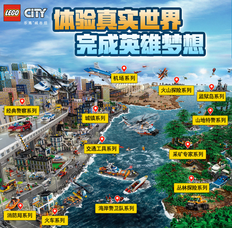 乐高/LEGO 积木 城市组City滑雪度假村6岁+ 60203 儿童玩具 男孩女孩生日礼物