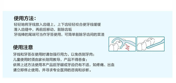 【年货价9.8元】超细高拉力弓形牙线棒60支  清洁牙齿 剔牙线 代替牙签减少牙龈伤害
