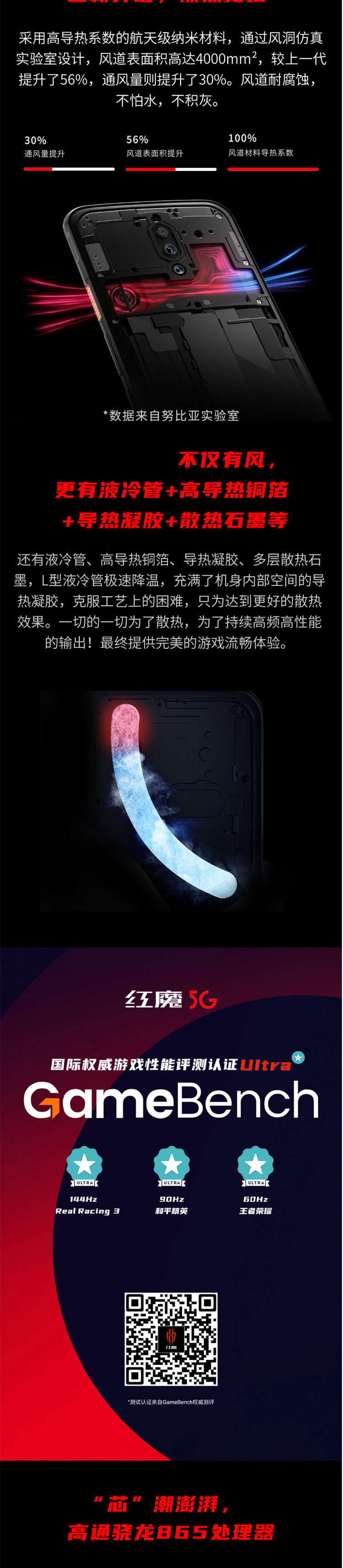 努比亚(nubia) 红魔5G 12GB+256GB 骁龙865电竞游戏手机