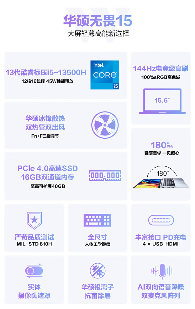 华硕/ASUS 无畏15 16+512