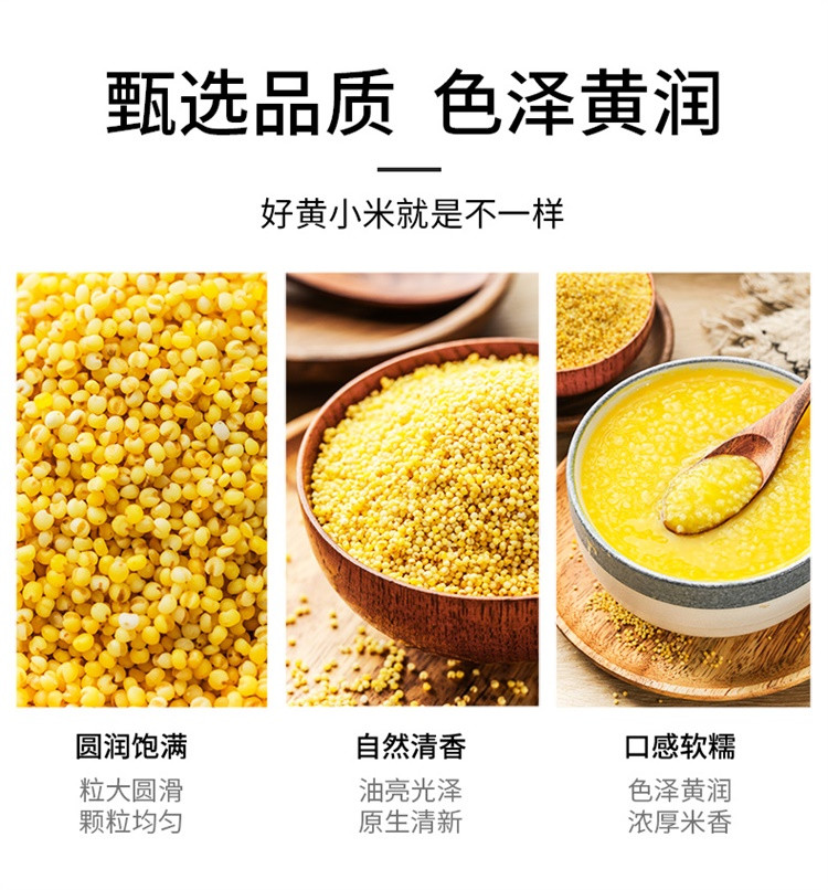 金唐 东北有机黄小米新米2.5kg 非特级五谷杂粮月子宝宝小米煮粥黄小米