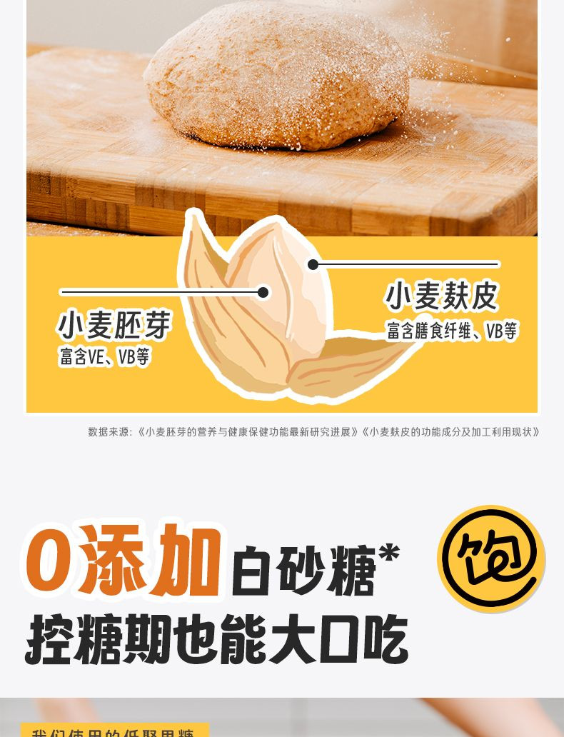 王饱饱 代餐包全麦面包【全家福】7个口味*1