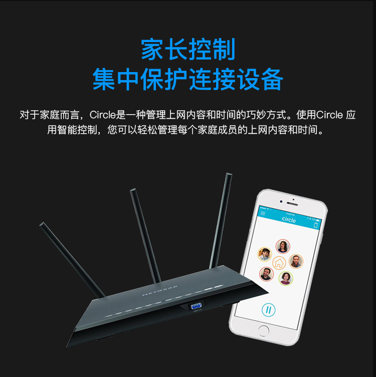 网件（NETGEAR）  R6400 AC1750M 双频千兆 智能Wifi无线路 变形金刚版