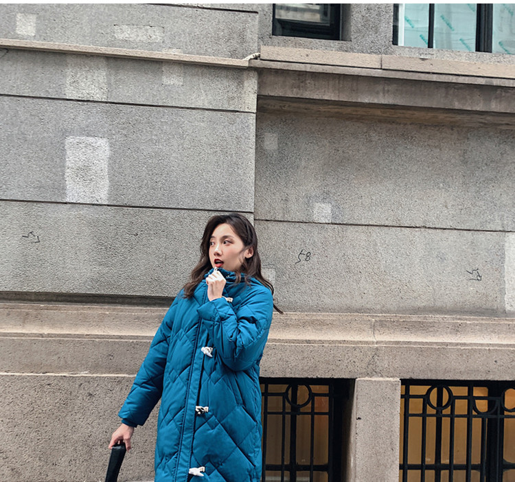 怡蓝 冬季欧洲站森系牛角扣羽绒棉服女外套东大门ins原宿港风棉衣