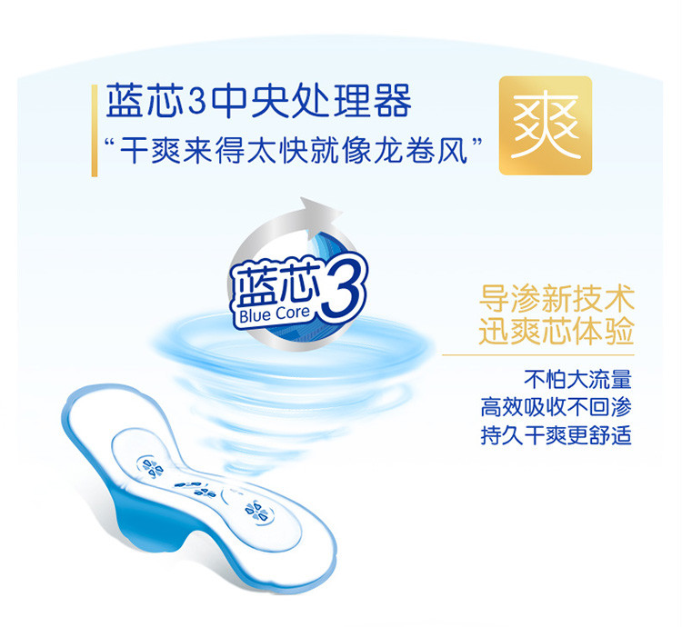 ABC KMS棉柔系列卫生巾 超吸纤薄透气姨妈巾日用48片/240mm*8*6