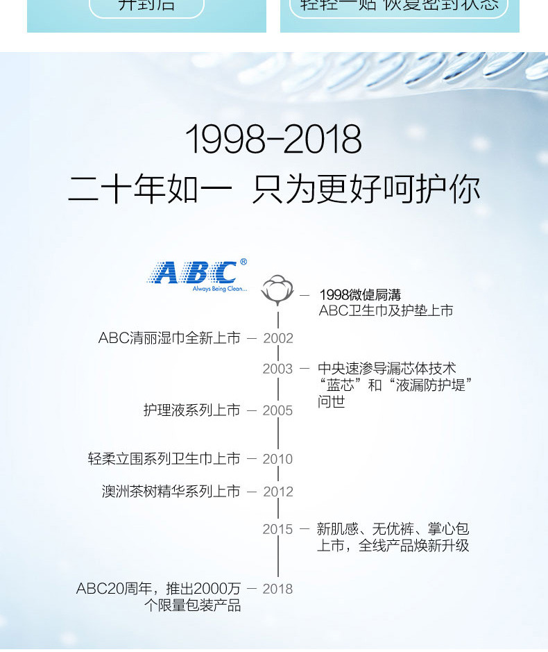 【领劵立减10元】ABC卫生巾日用夜用组合33片240mm*8片*3包+323mm*3片*3包