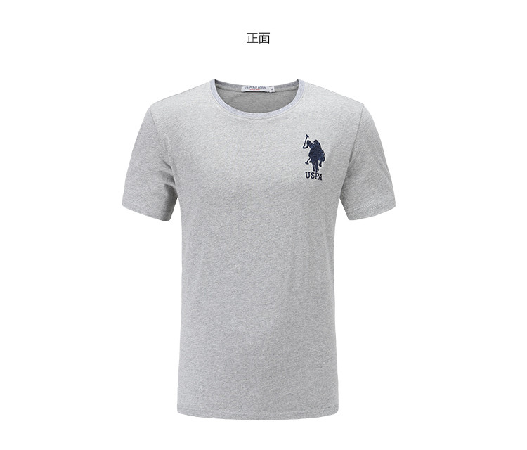 U.S.POLO ASSN.美国马球协会男19年夏季圆领上衣logo绣花男士短袖T恤T352062